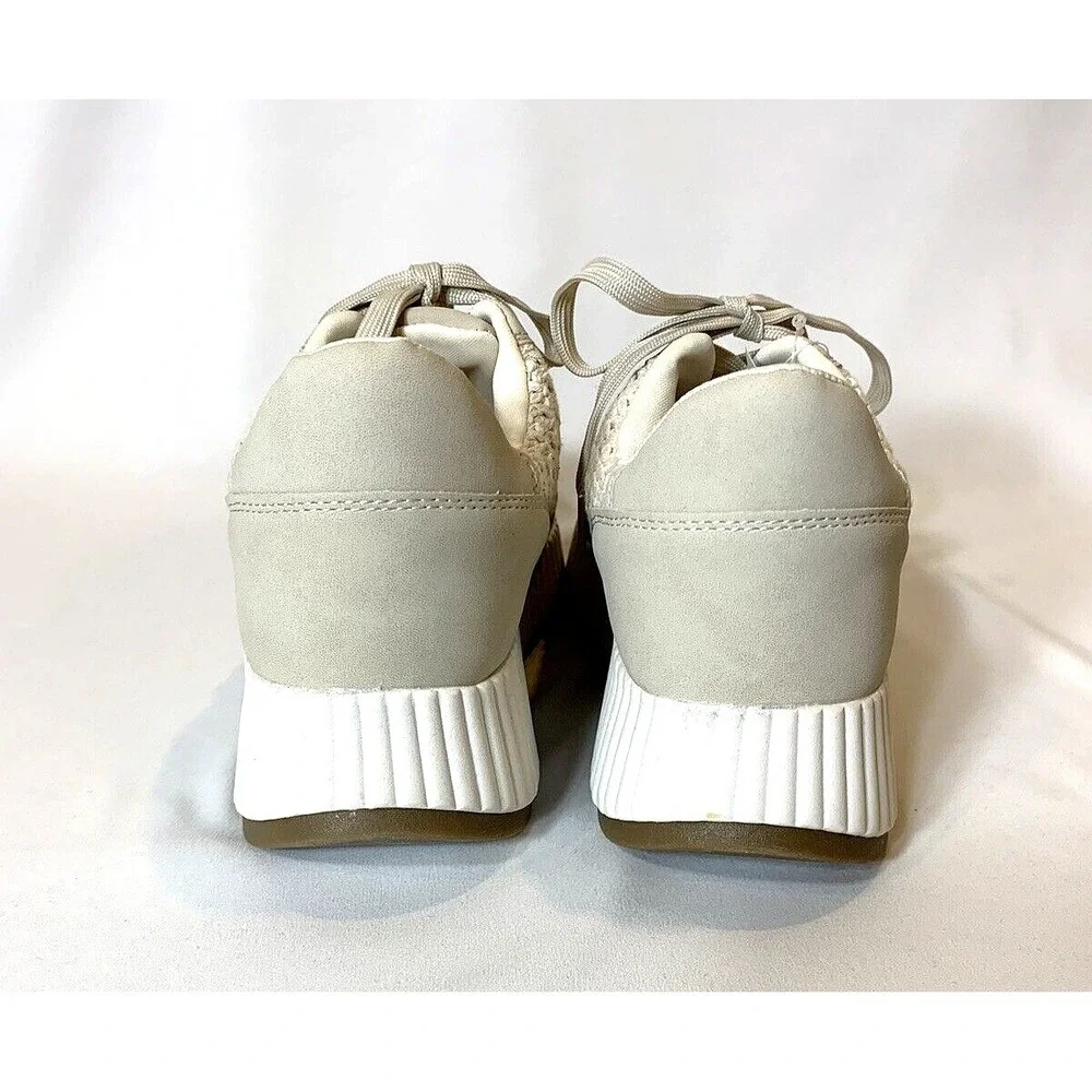 NEW Dolce Vita DV Sneaker Womens 9.5 Platform Natural‎ Ivory Fredi Knit